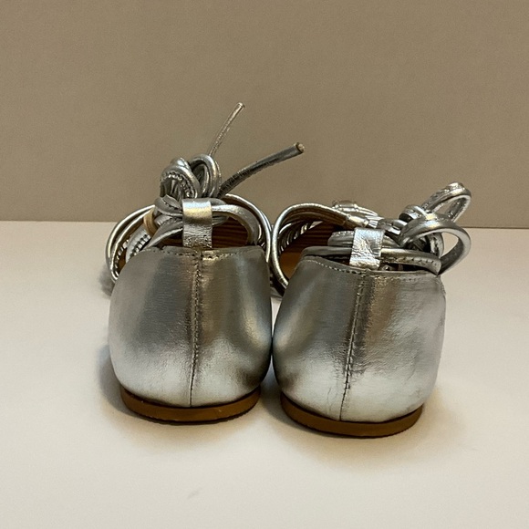 ASOS Design Silver Lace Up Flats Shoes 9 - Picture 5 of 9